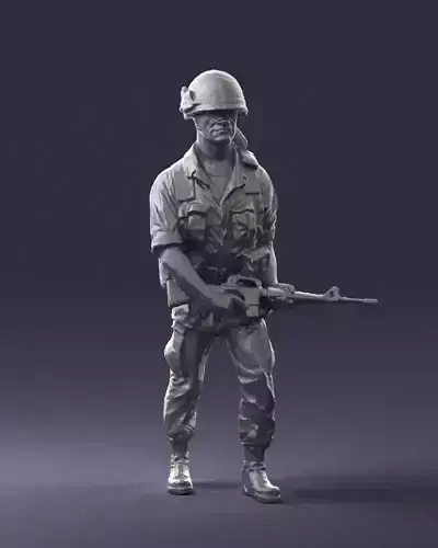 000649 Infantry Soldier Figure Rifle STL 3D Scan