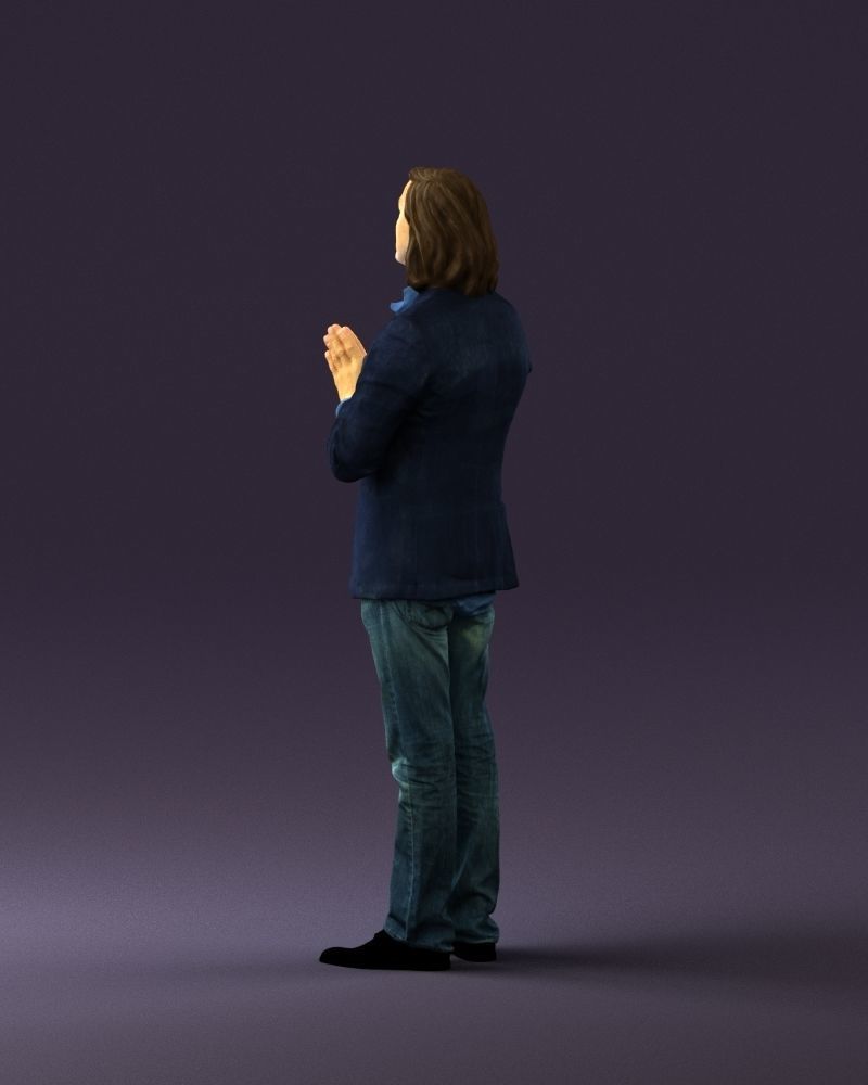 Man in blue top jeans hands like praying 0828 3D Print Ready 3D print model_15