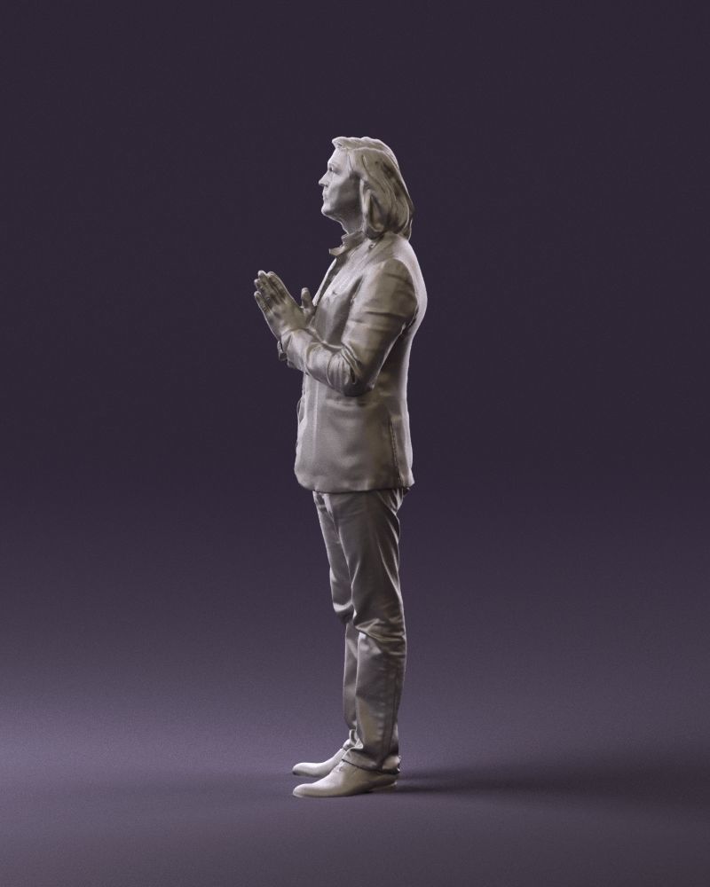 Man in blue top jeans hands like praying 0828 3D Print Ready 3D print model_16