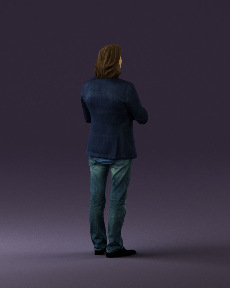 Man in blue top jeans hands like praying 0828 3D Print Ready 3D print model_11