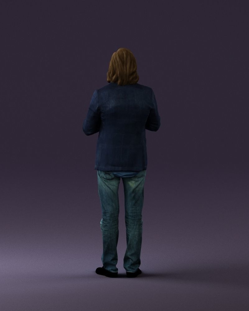 Man in blue top jeans hands like praying 0828 3D Print Ready 3D print model_13