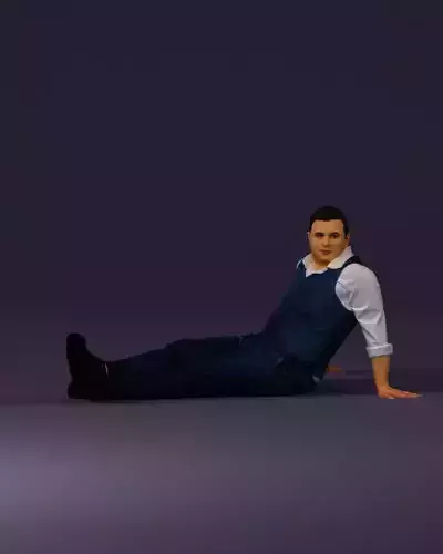 Wedding man lies hands behind 0824