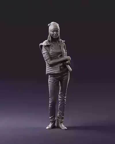 Woman in black pink bag behind 0819 3D Print Ready 3D print model