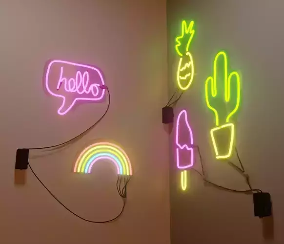 Summer vibe Neons Free low-poly 3D model