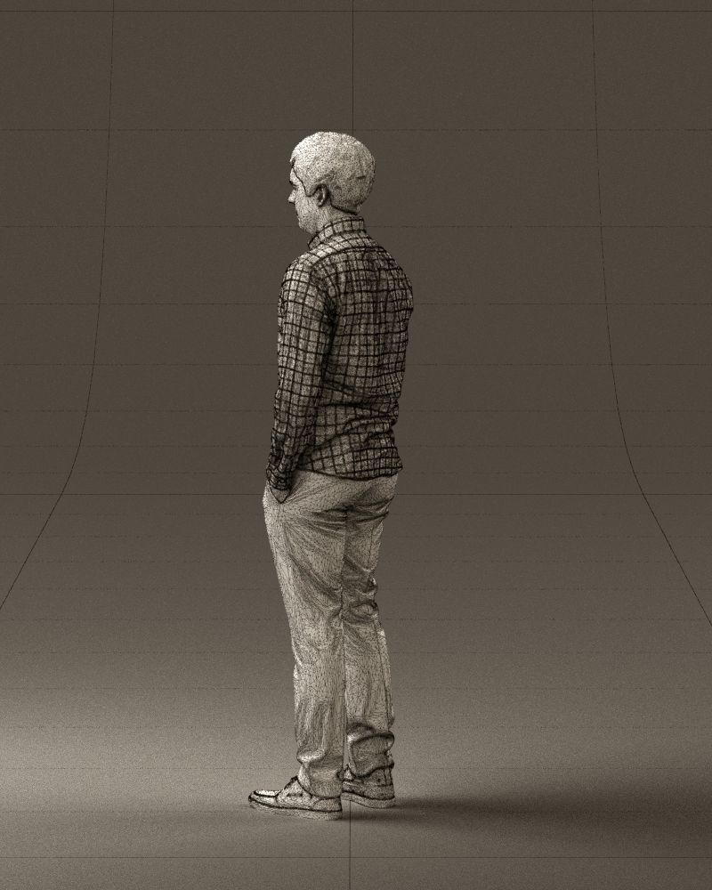 Man in black yellow tshirt 0409 3D model_23