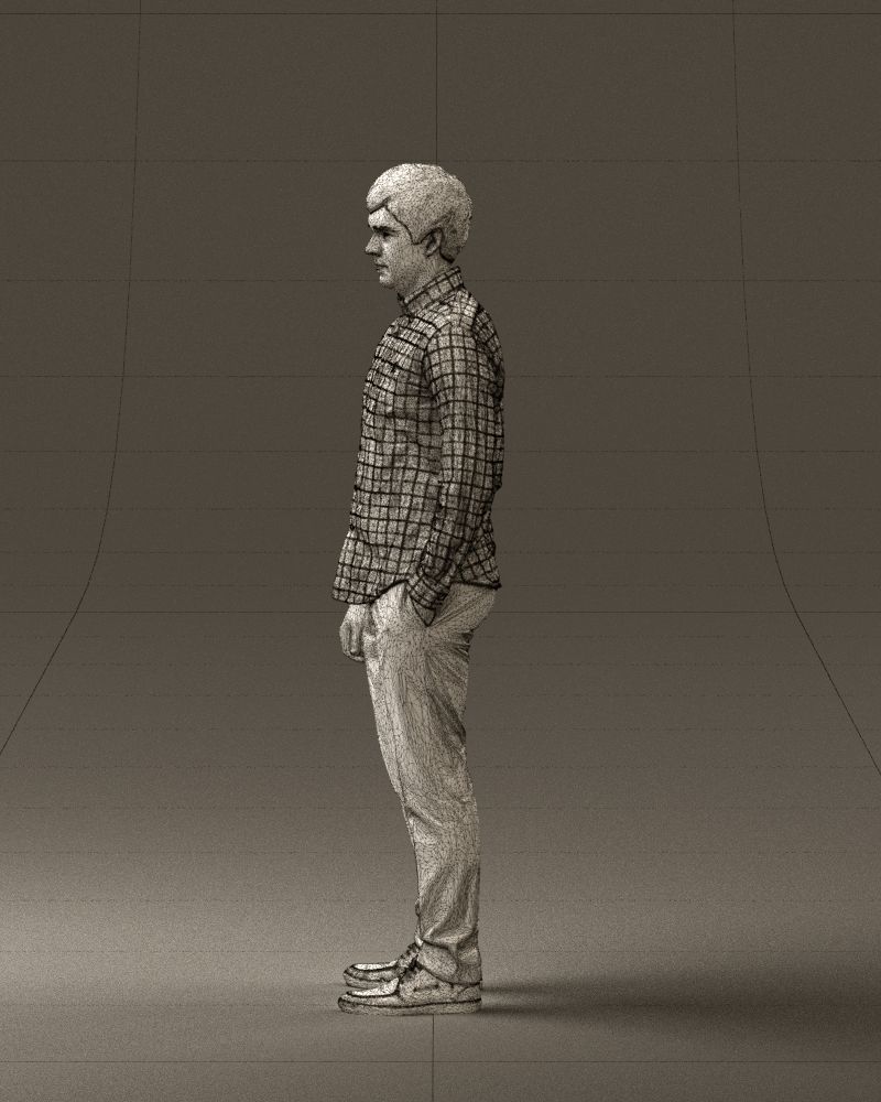 Man in black yellow tshirt 0409 3D model_26