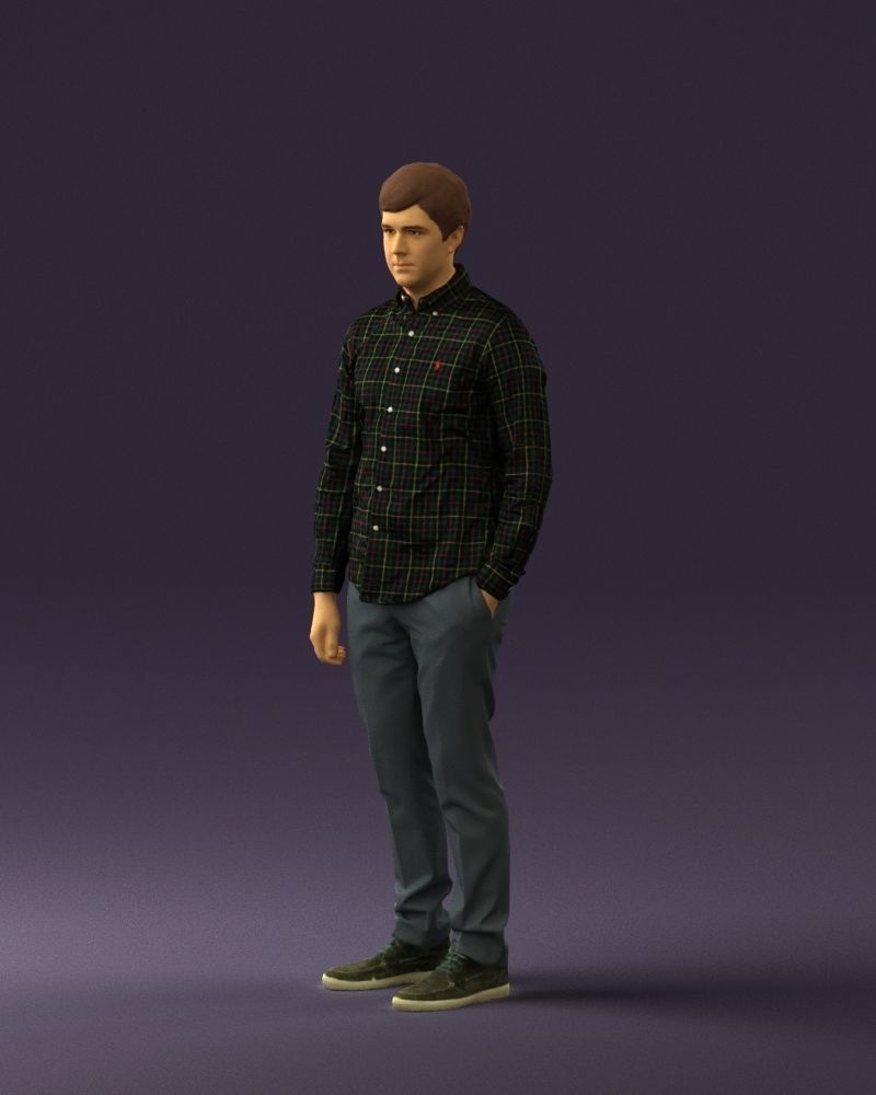 Man in black yellow tshirt 0409 3D model_27