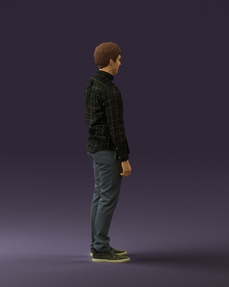 Man in black yellow tshirt 0409 3D model_12