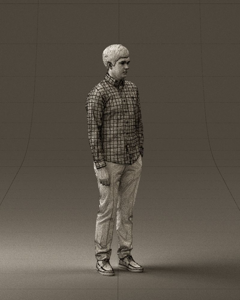 Man in black yellow tshirt 0409 3D model_8