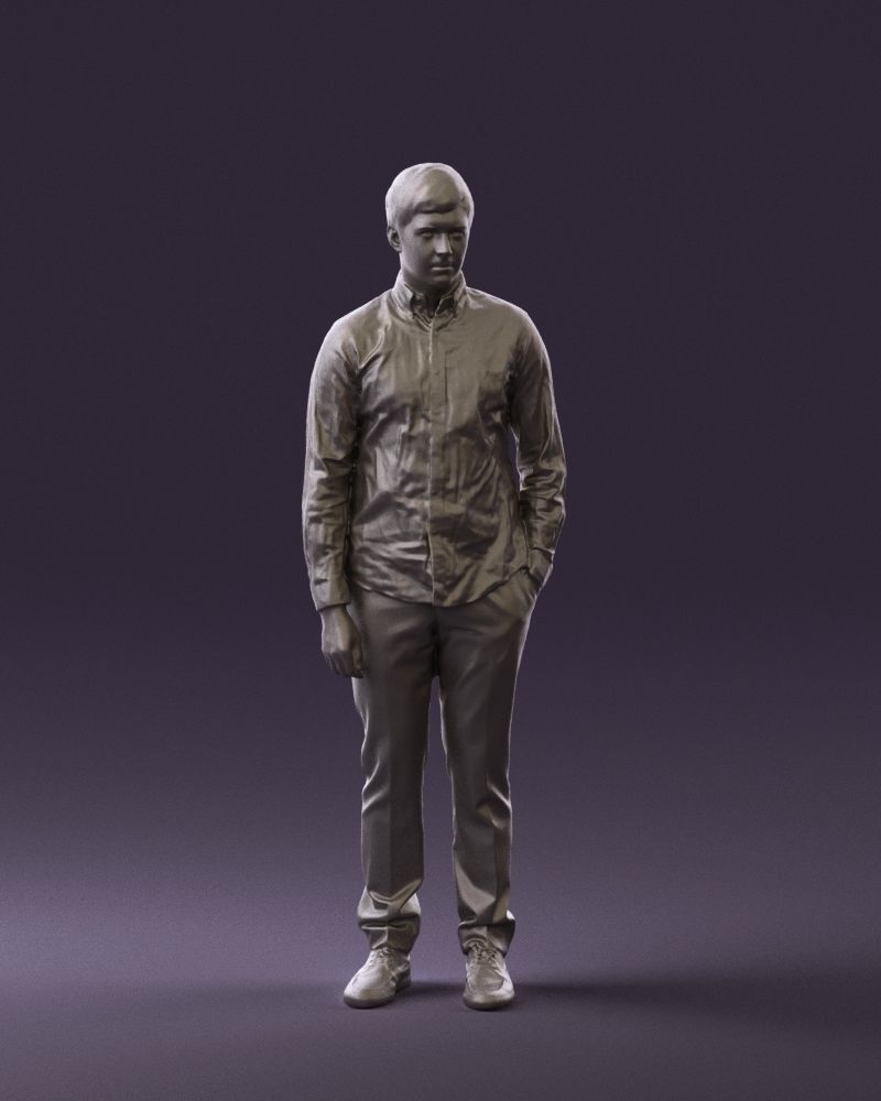 Man in black yellow tshirt 0409 3D model_34