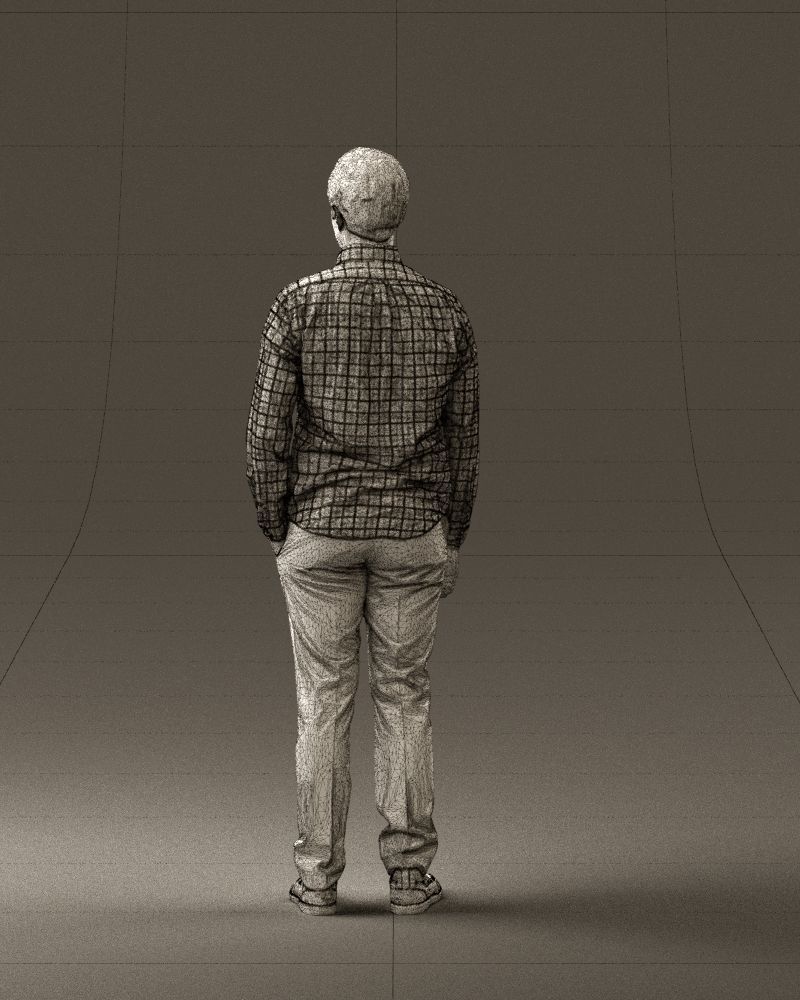 Man in black yellow tshirt 0409 3D model_20