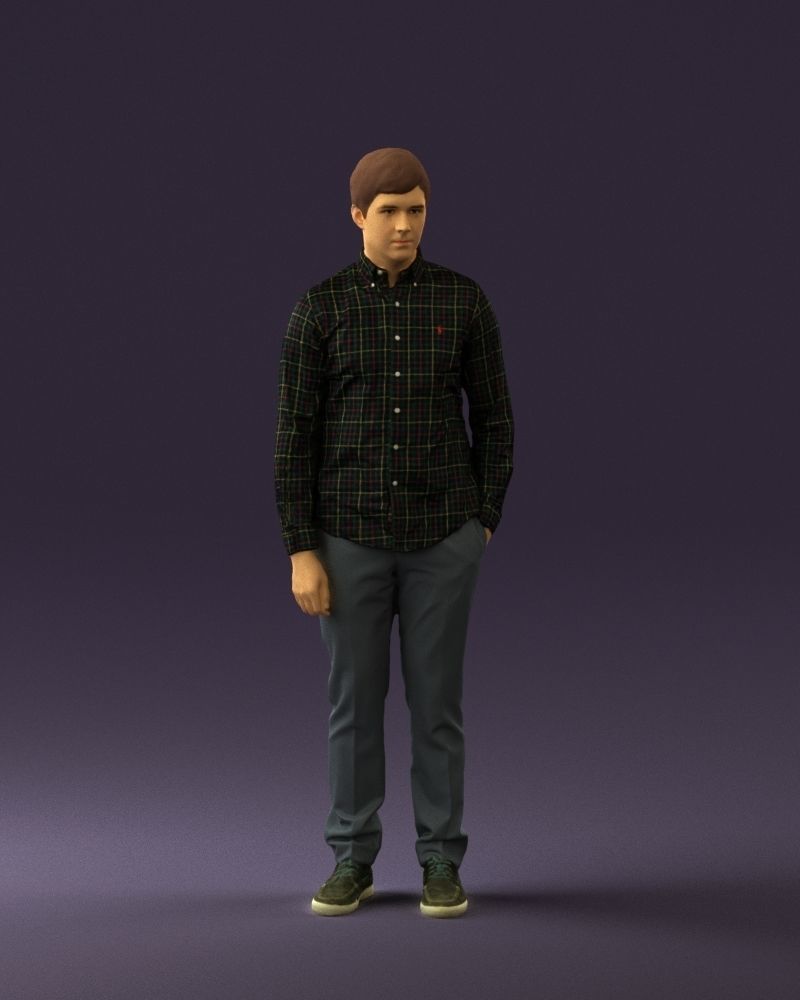 Man in black yellow tshirt 0409 3D model_33