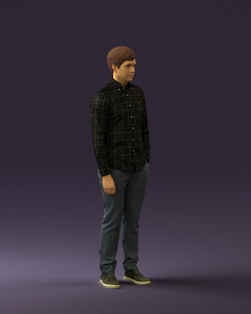 Man in black yellow tshirt 0409 3D model_6