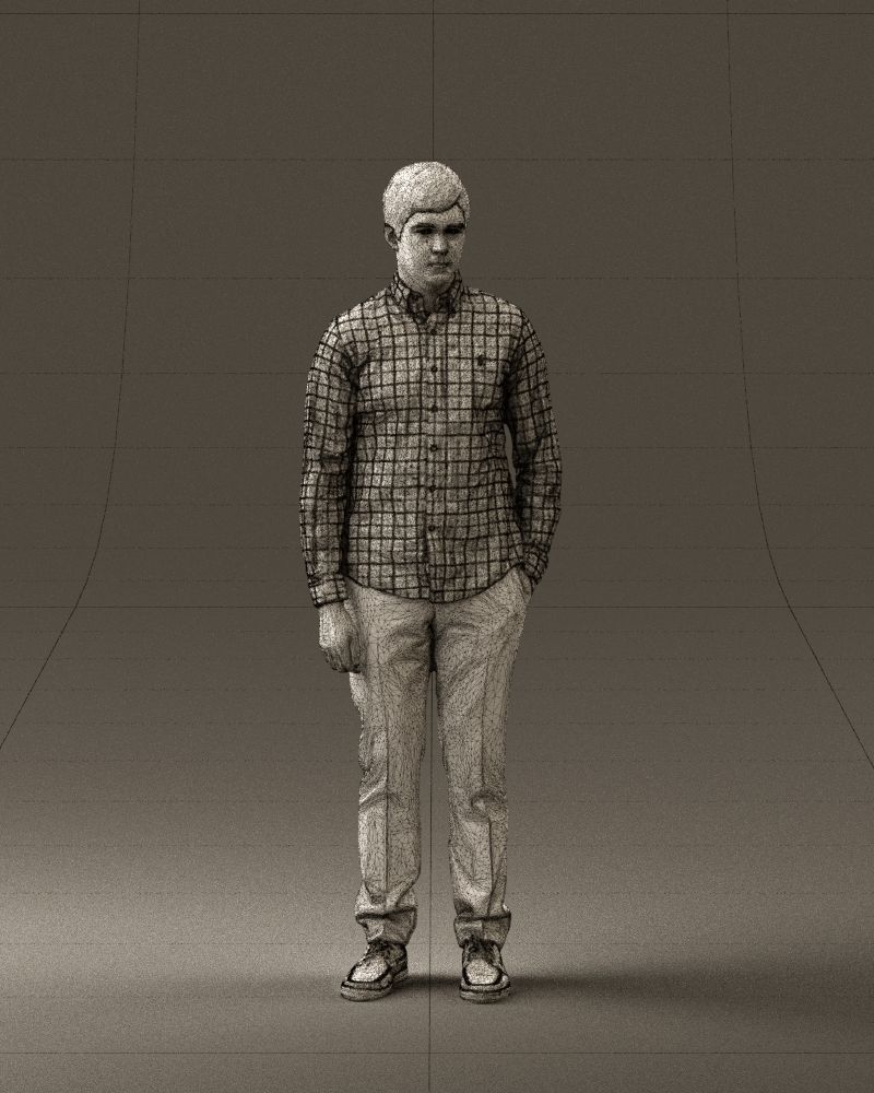 Man in black yellow tshirt 0409 3D model_35