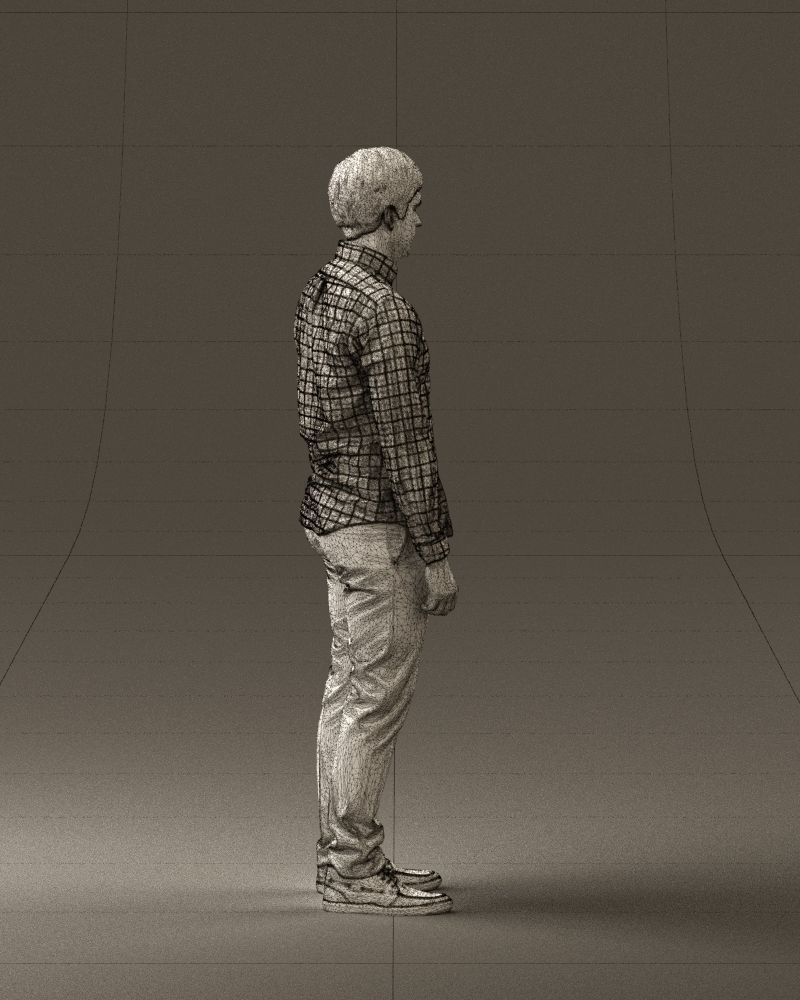 Man in black yellow tshirt 0409 3D model_14