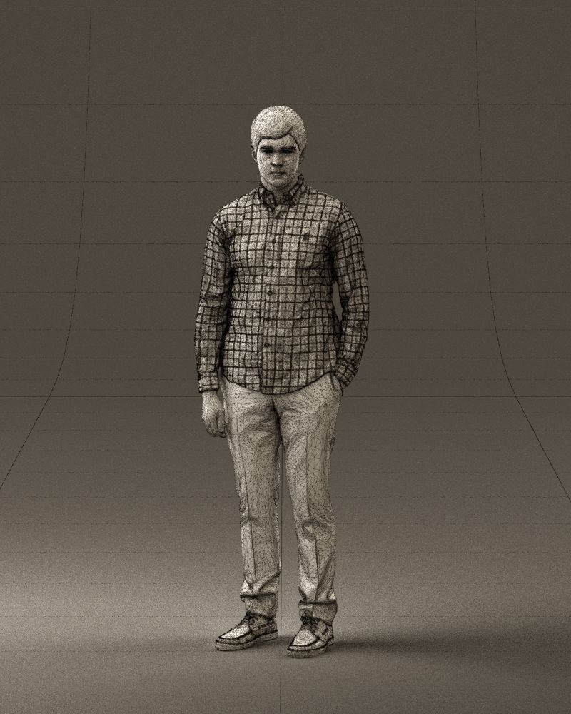 Man in black yellow tshirt 0409 3D model_32