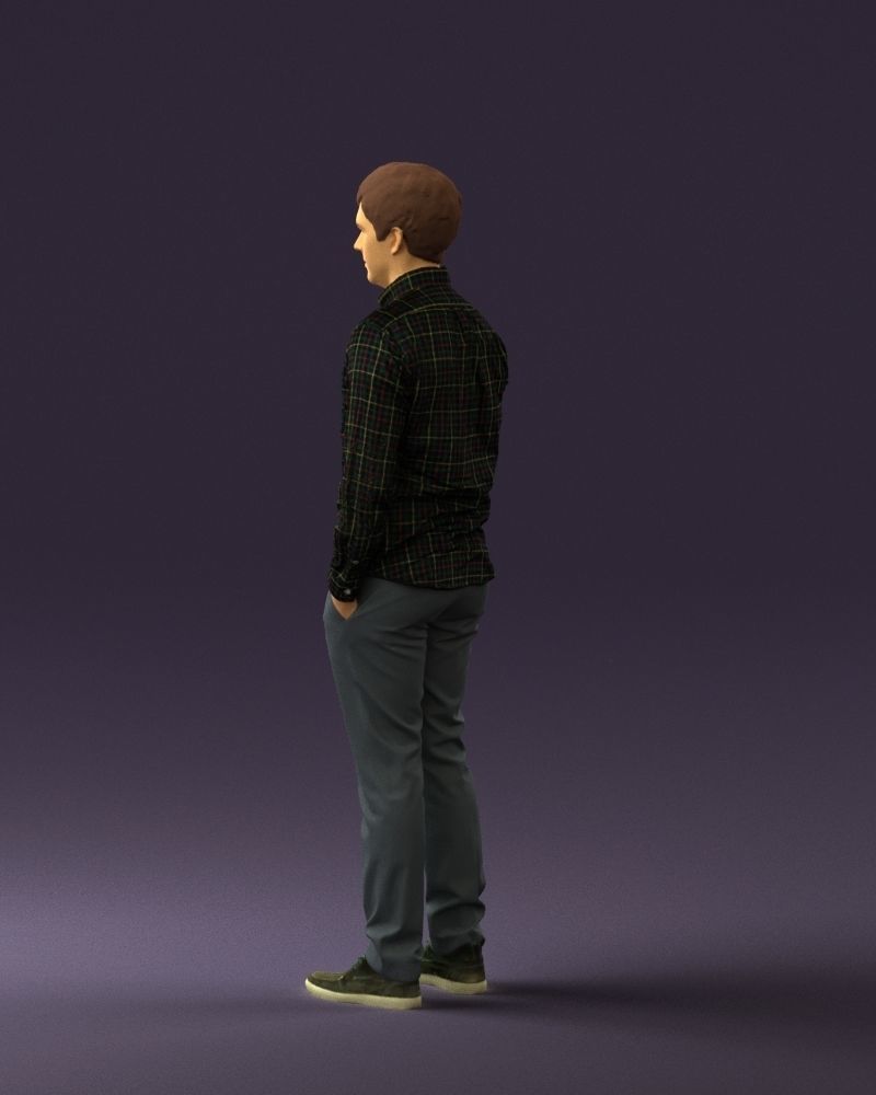 Man in black yellow tshirt 0409 3D model_21