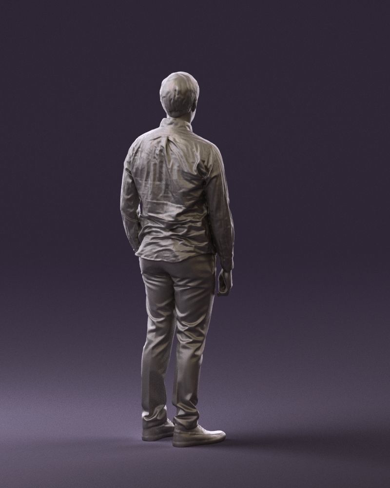 Man in black yellow tshirt 0409 3D model_16