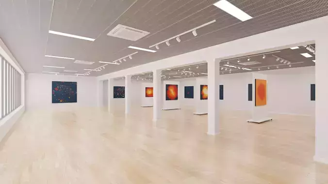 Art Museum Gallery Interior 14 Low-poly 3D model