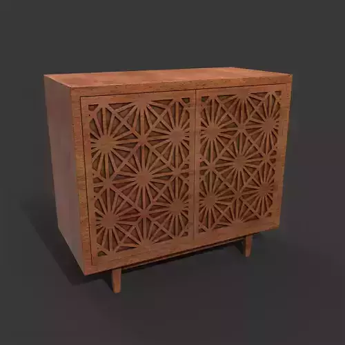 Pbr Cabinet With Cnc carved Doors 3D model