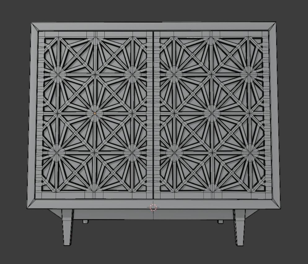 Pbr Cabinet With Cnc carved Doors 3D model_9