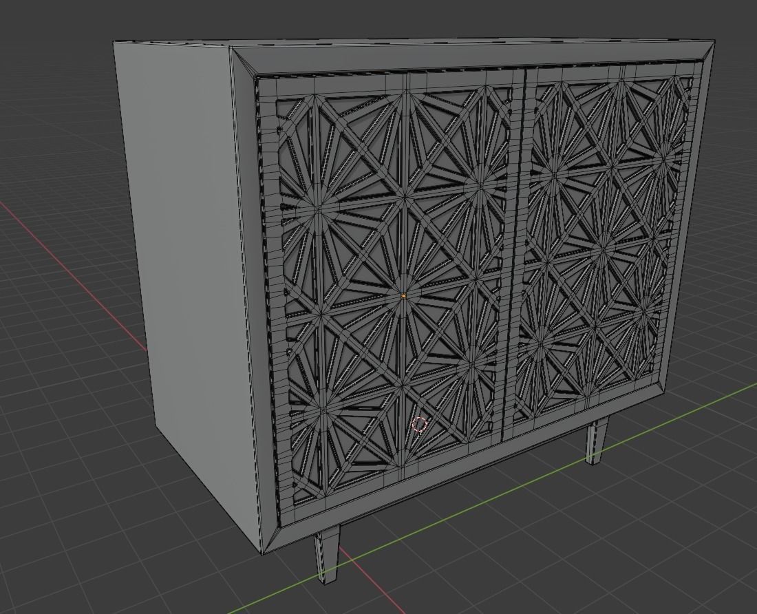 Pbr Cabinet With Cnc carved Doors 3D model_7