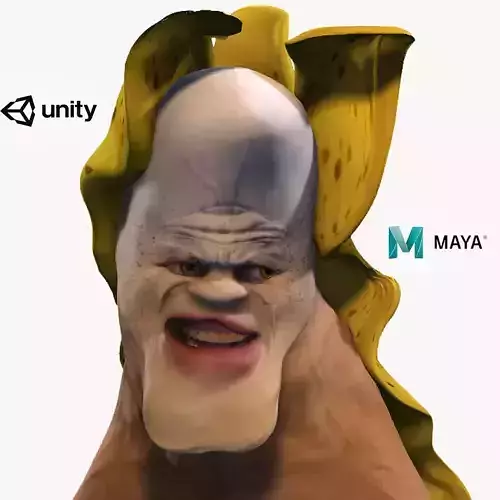 Mr Banana High quality character full Rigged and Animated 3D model