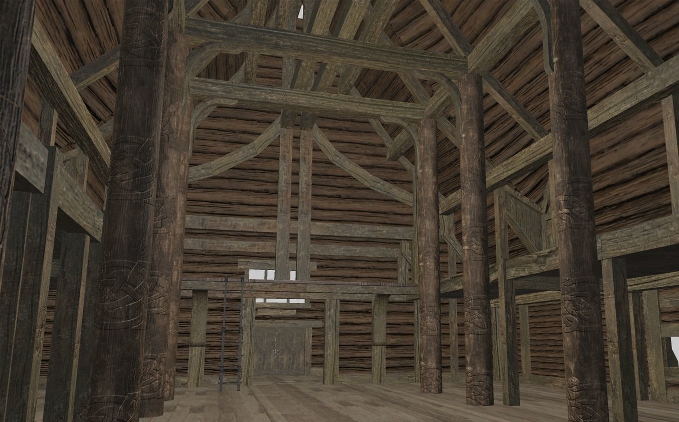 Fantasy Longhouse Low-poly 3D model_9