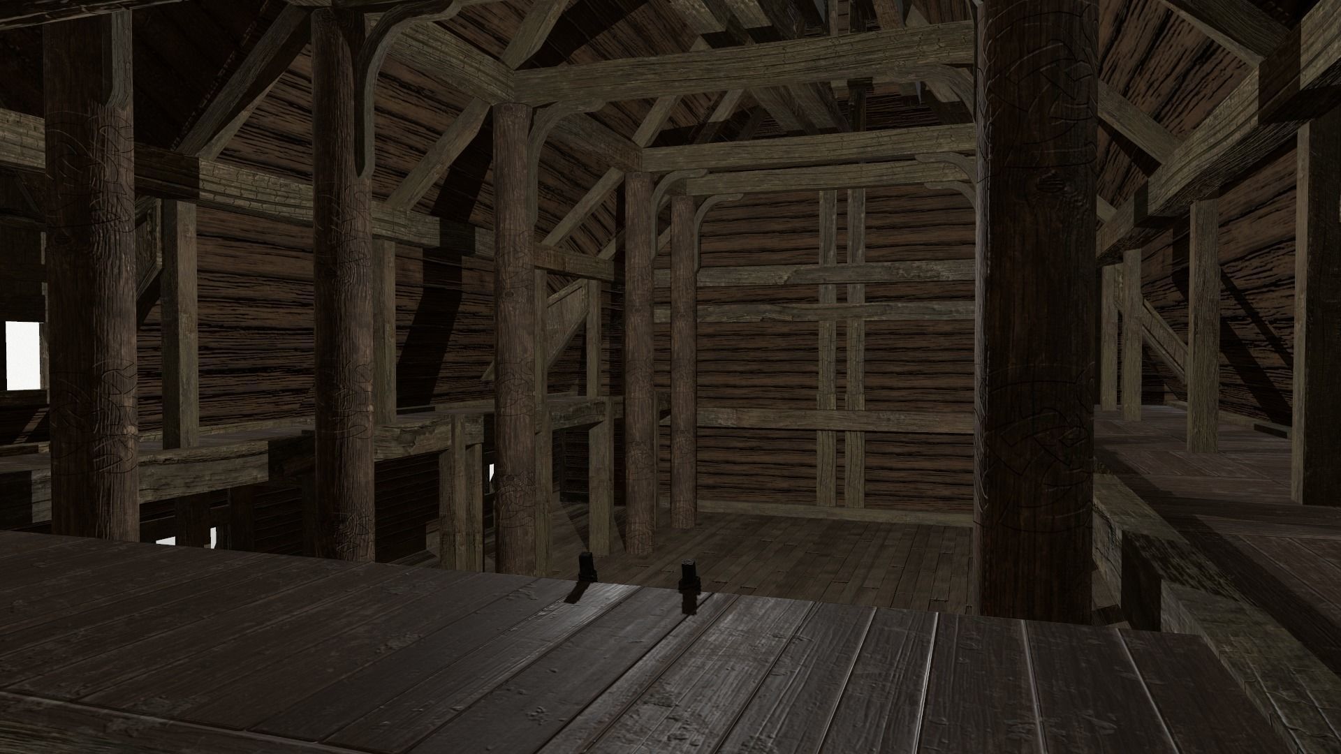 Fantasy Longhouse Low-poly 3D model_4