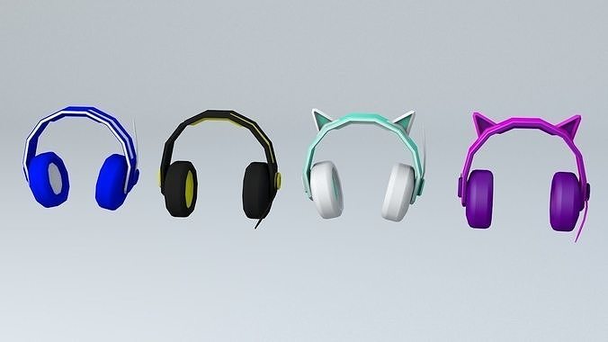 Gamer Headsets Low-poly 3D model
