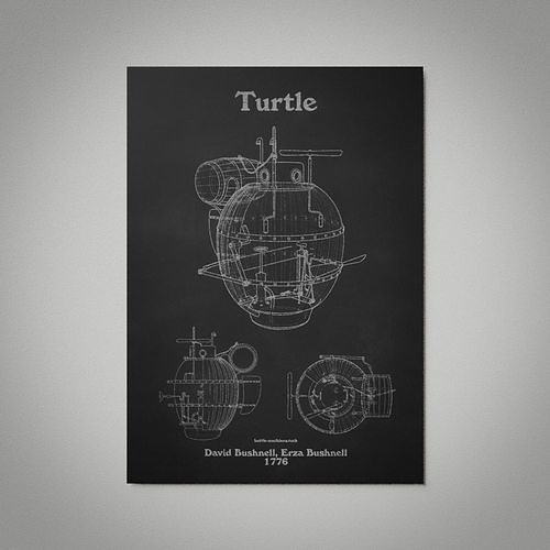 Turtle Sumbarine Tank Wall Picture 3D model