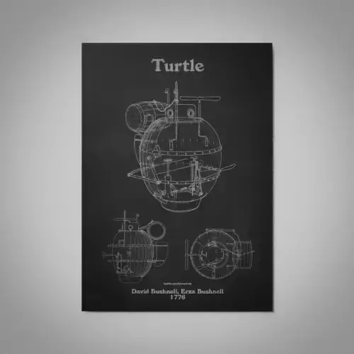 Turtle Sumbarine Tank Wall Picture 3D model