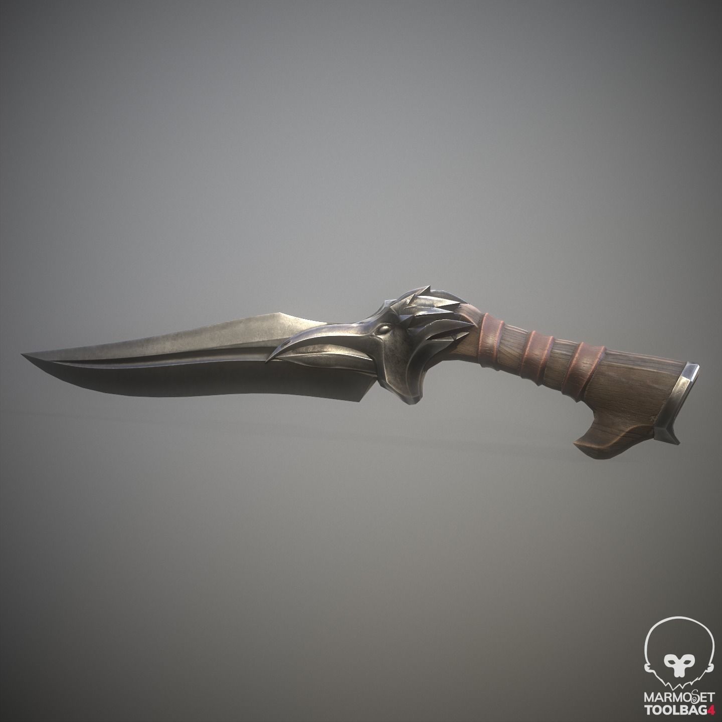 Raven Knife Low-poly 3D model_0