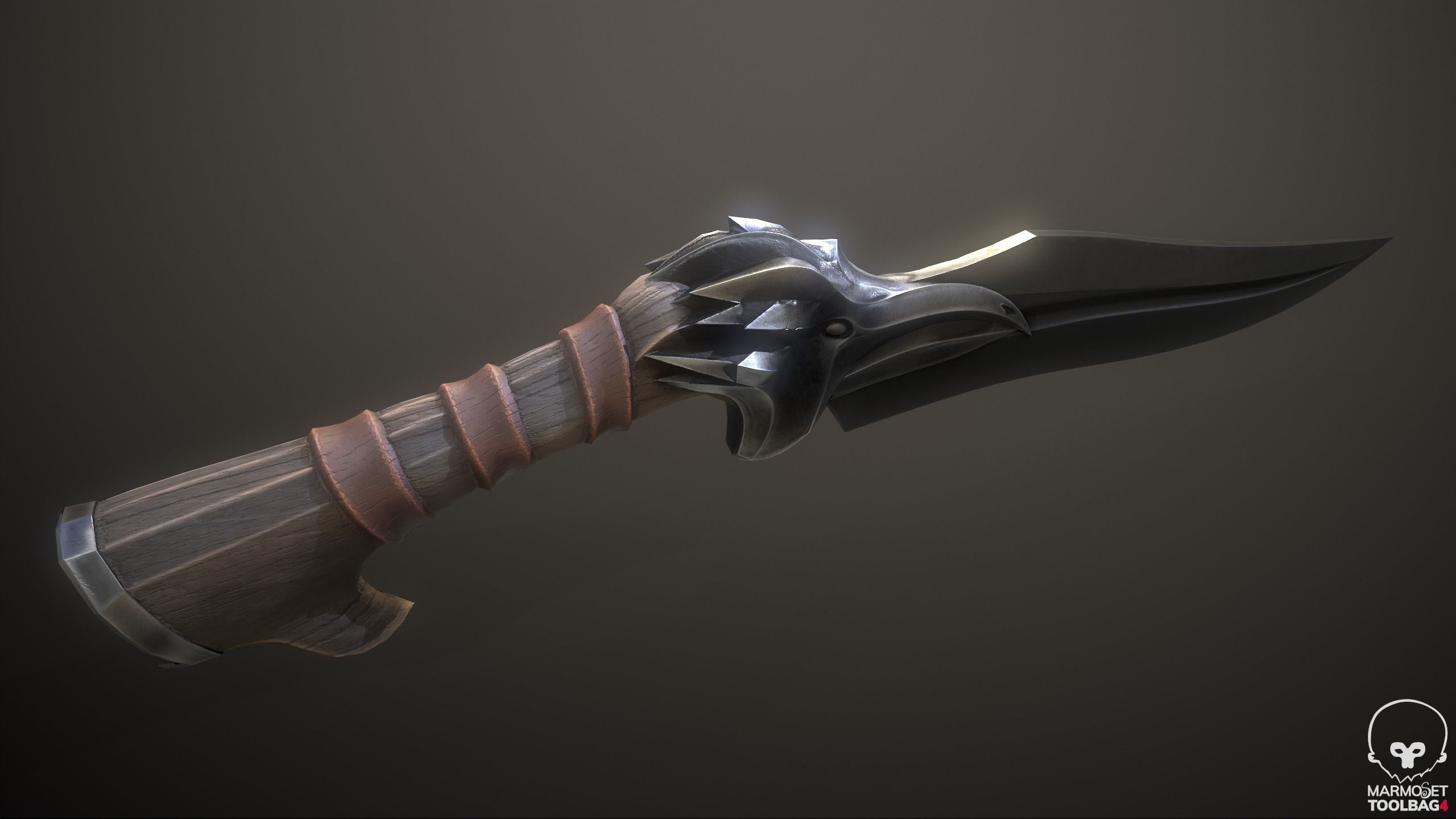 Raven Knife Low-poly 3D model_6