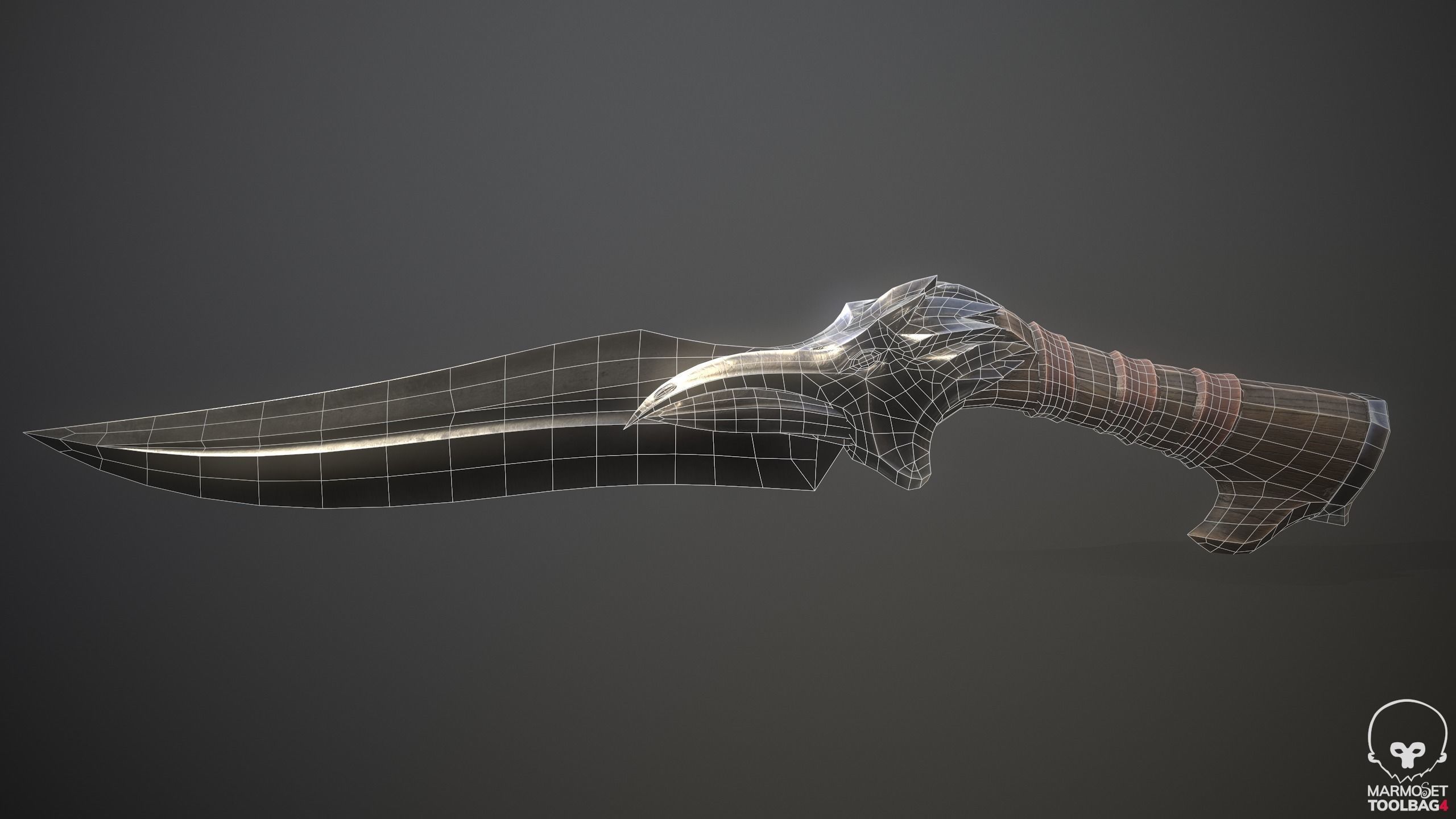 Raven Knife Low-poly 3D model_9