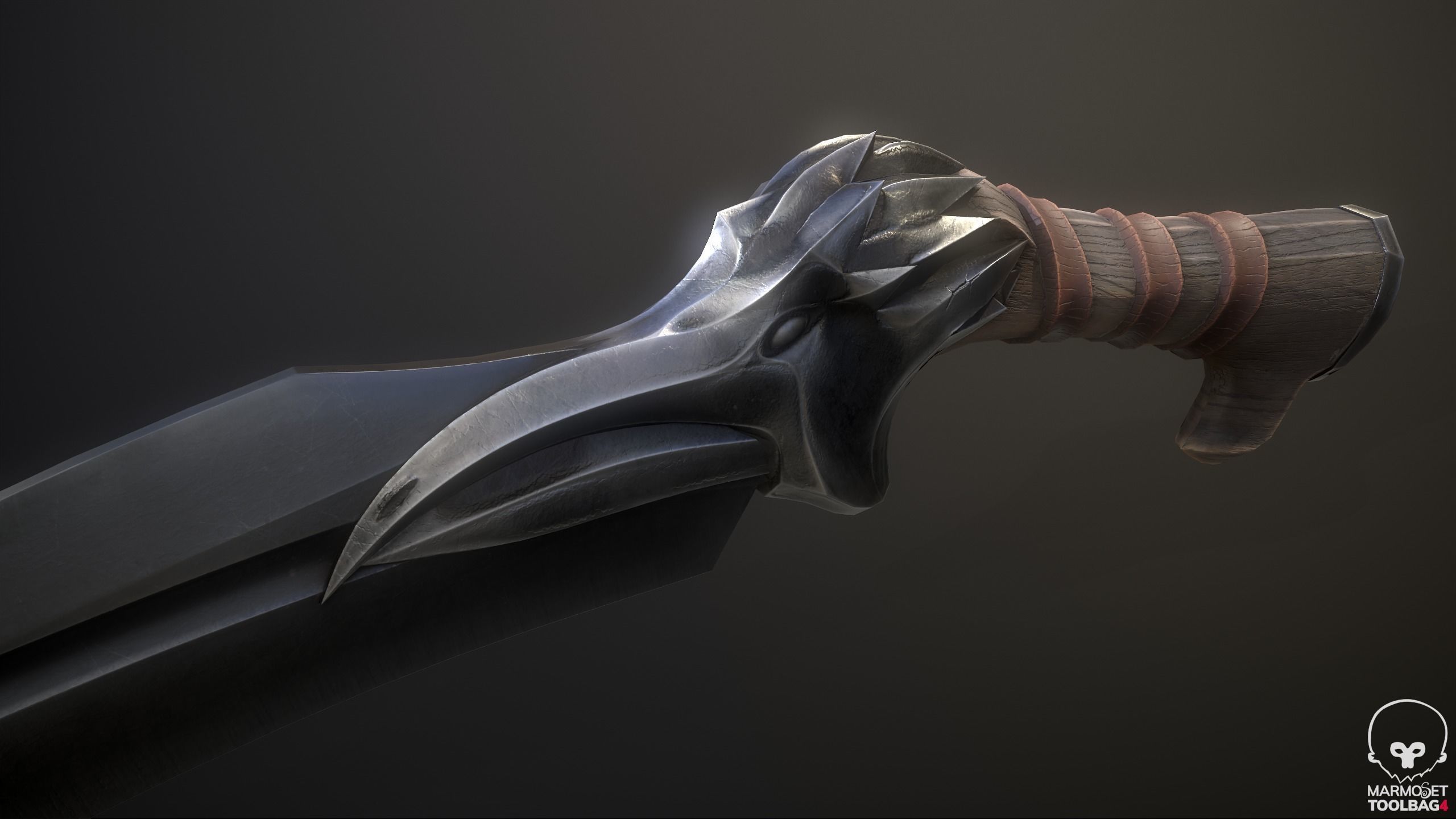 Raven Knife Low-poly 3D model_3