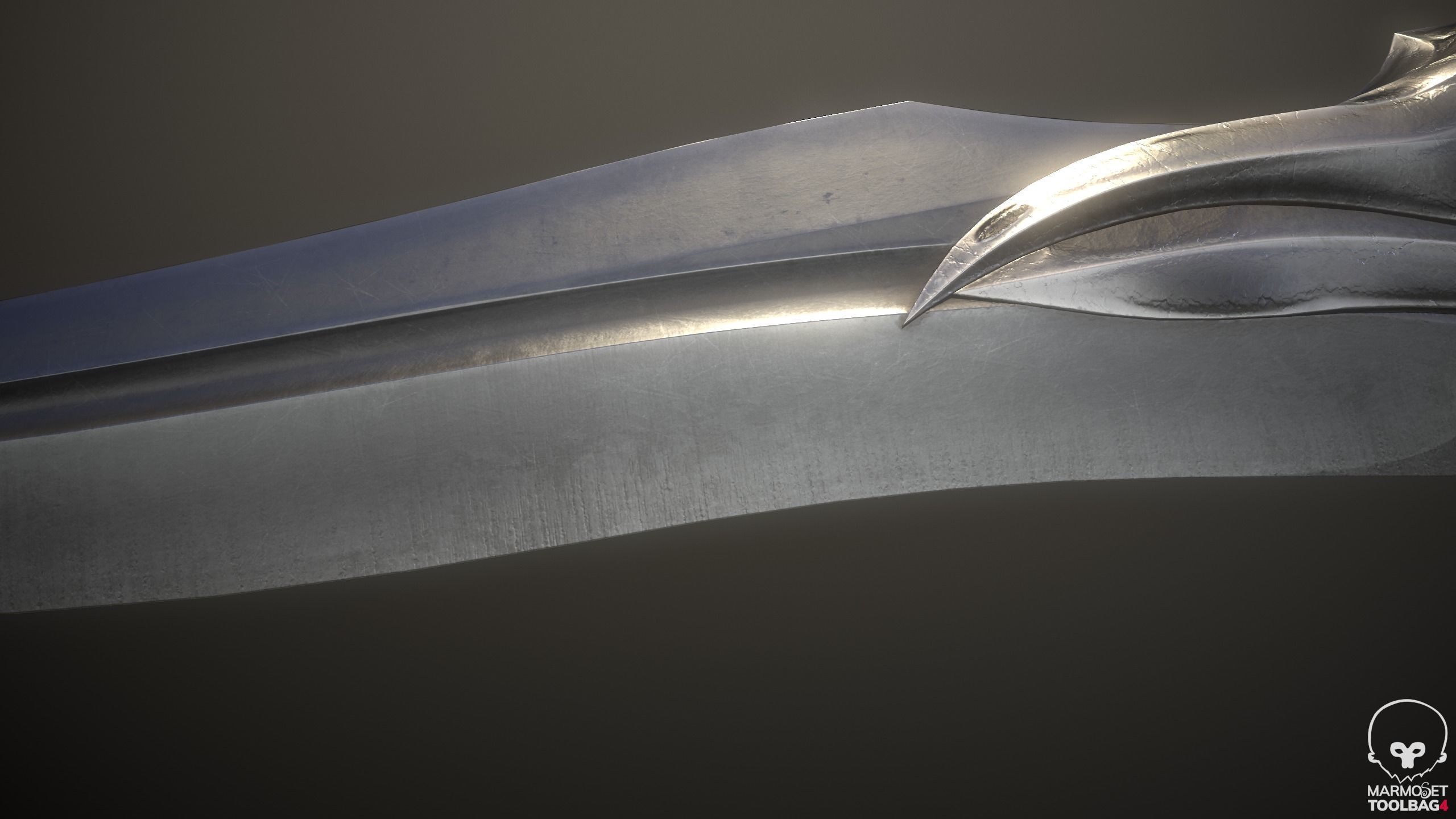 Raven Knife Low-poly 3D model_8