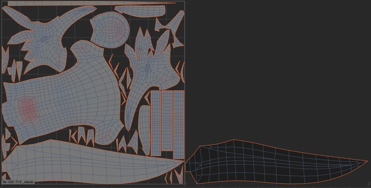 Raven Knife Low-poly 3D model_12