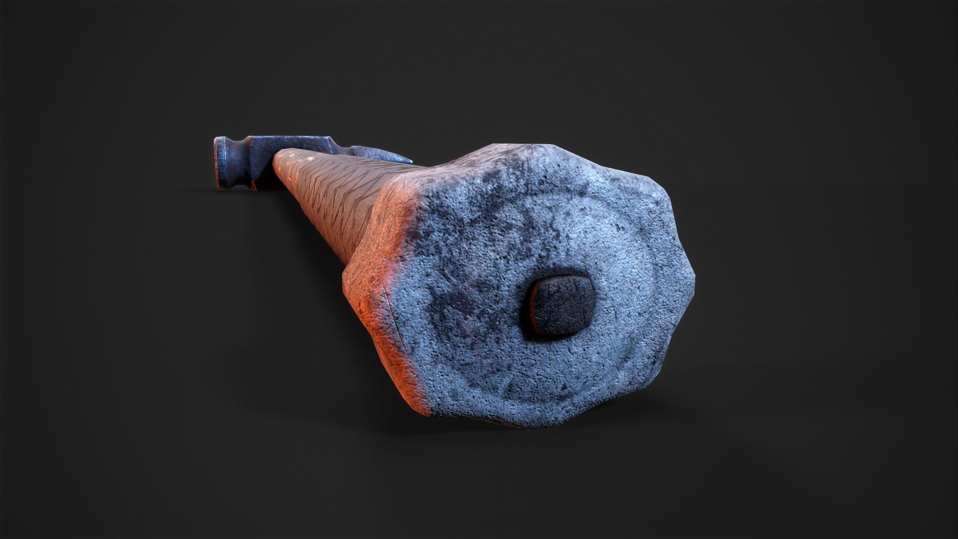 Viking War Hammer Low-poly 3D model_6