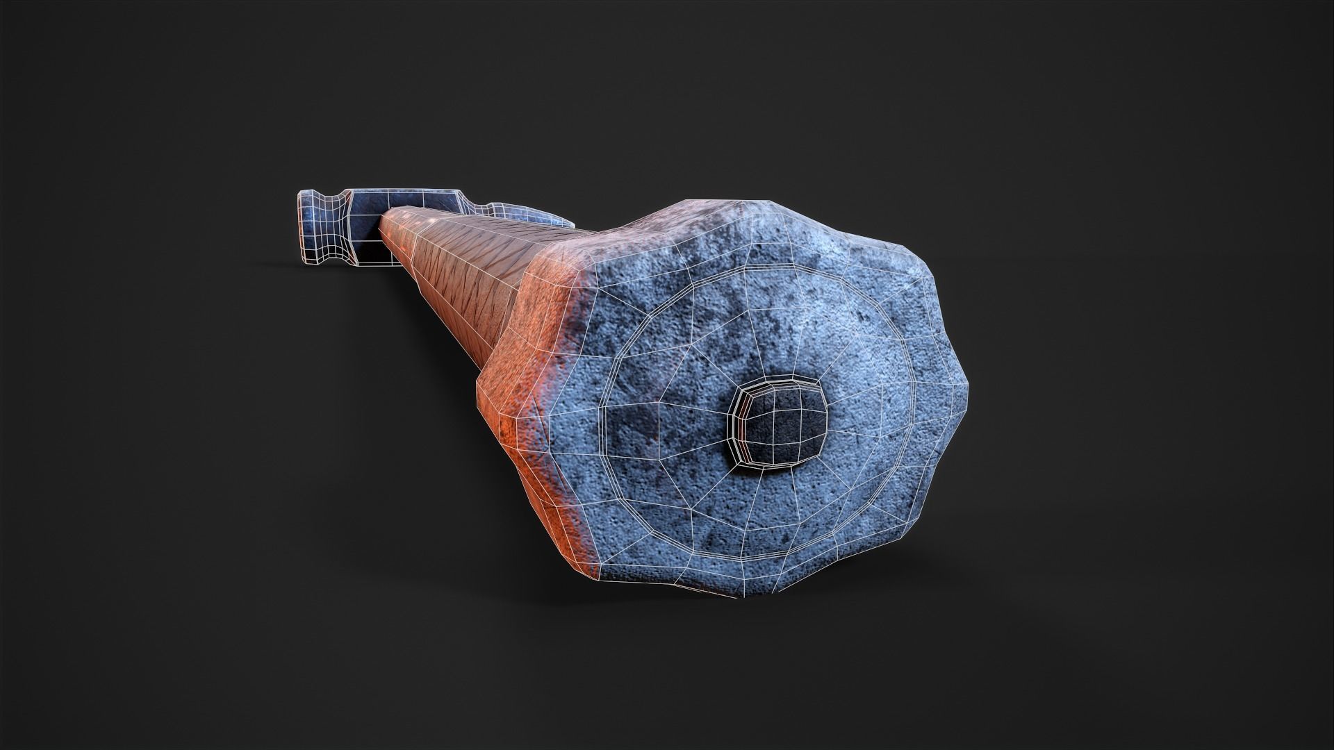 Viking War Hammer Low-poly 3D model_13