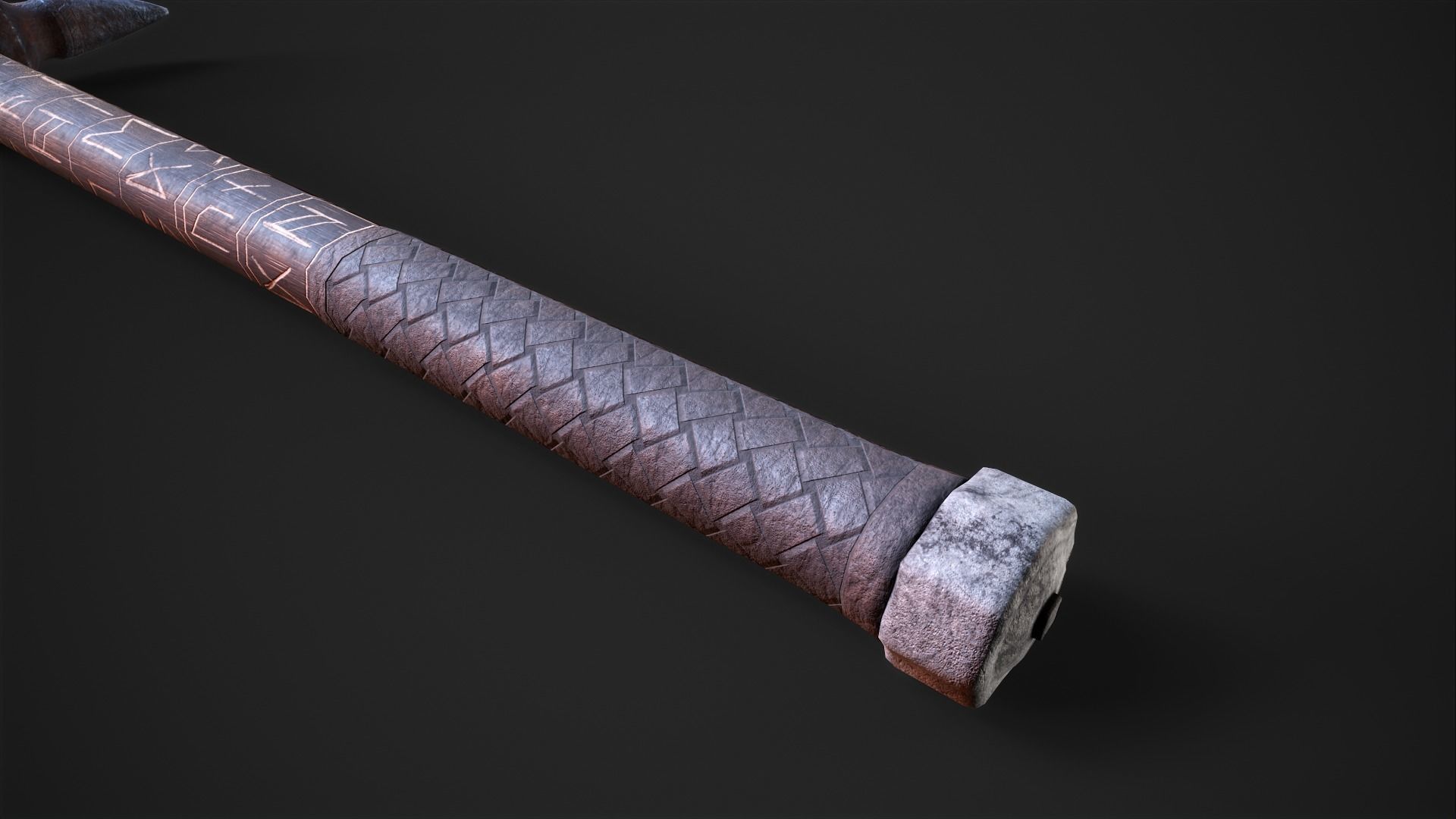 Viking War Hammer Low-poly 3D model_4