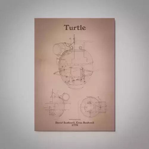 Turtle Submarine Wall Picture 3D model
