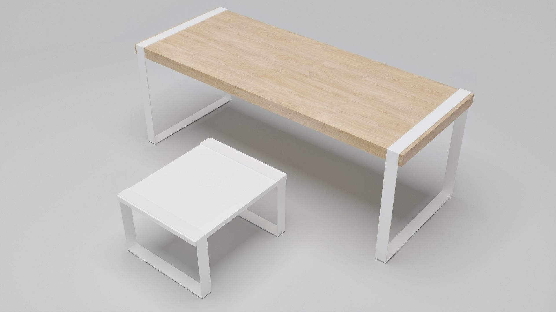 Work Desk Low-poly 3D model_2