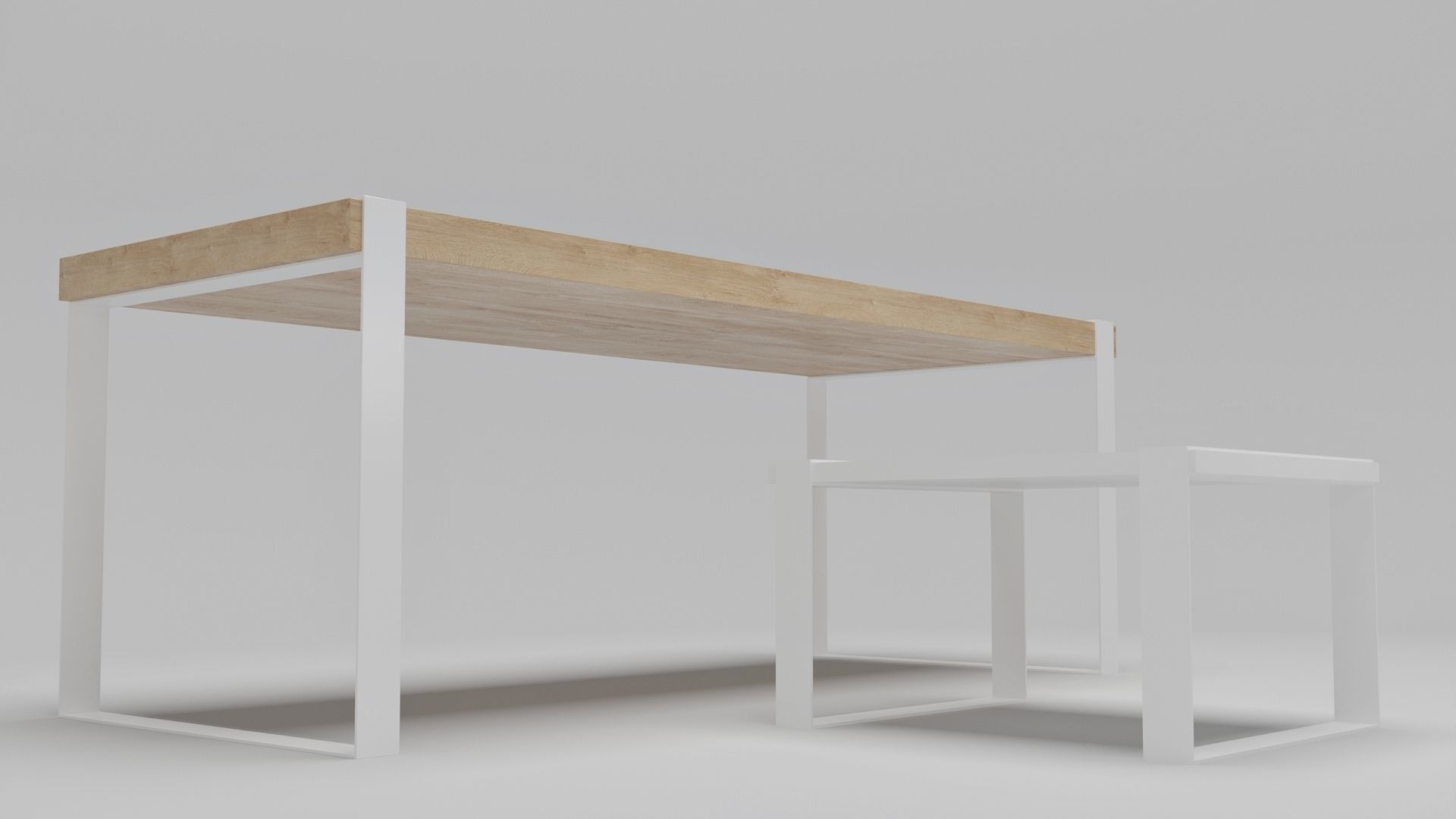 Work Desk Low-poly 3D model_5