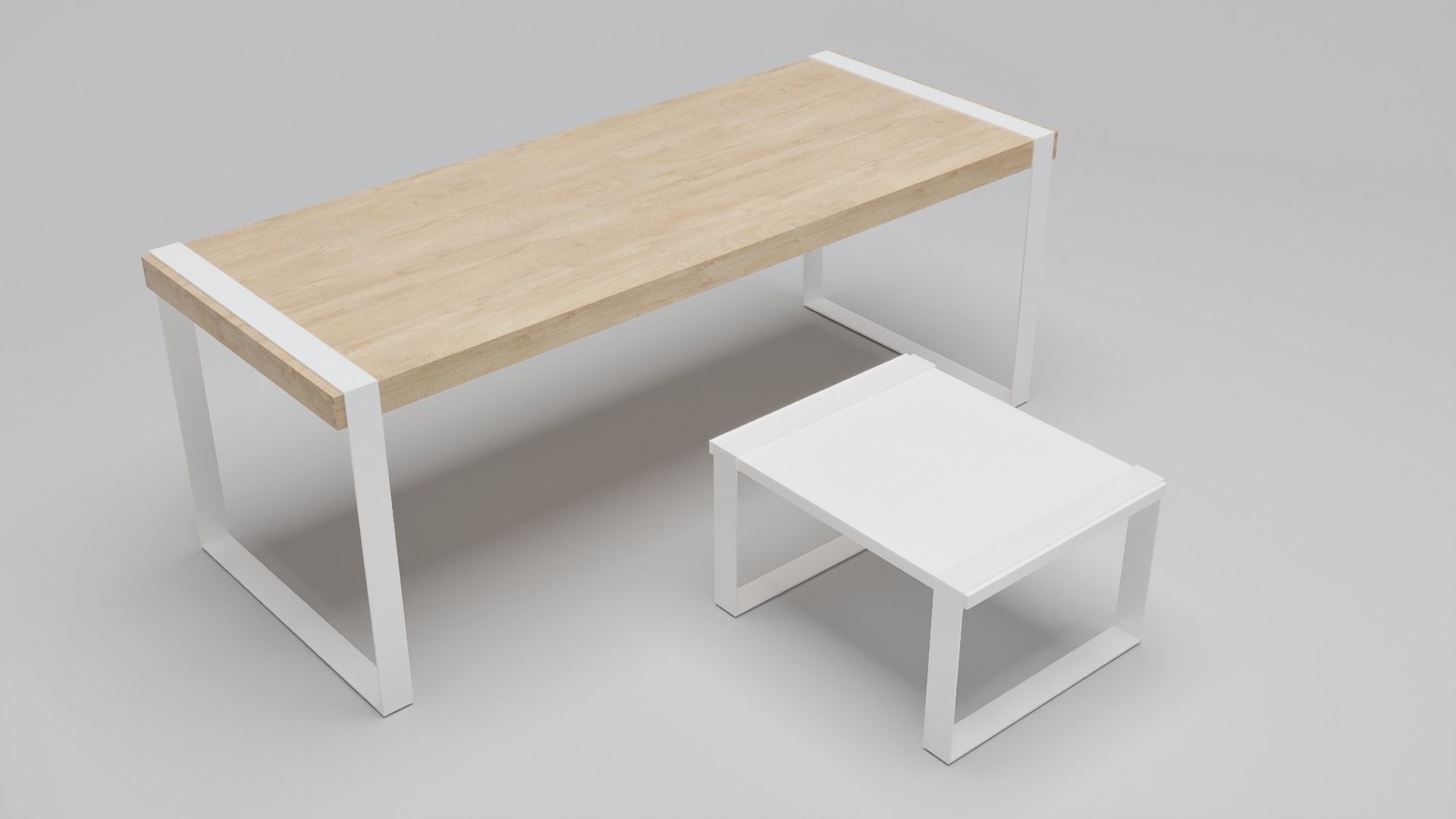 Work Desk Low-poly 3D model_1