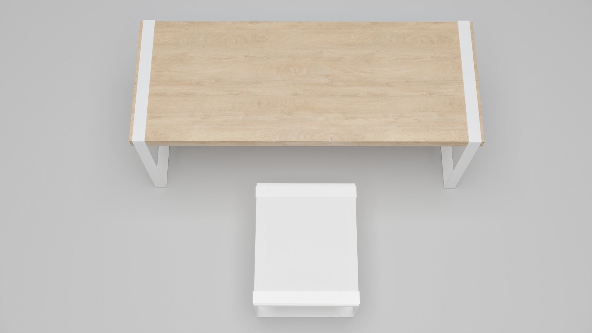 Work Desk Low-poly 3D model_4