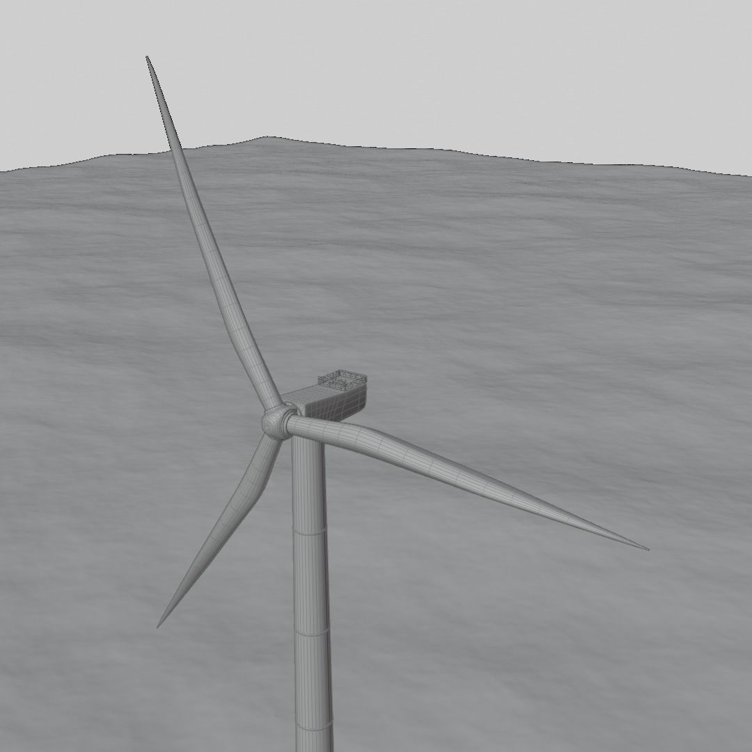 Offshore Turbine Engine Low-poly 3D model_5