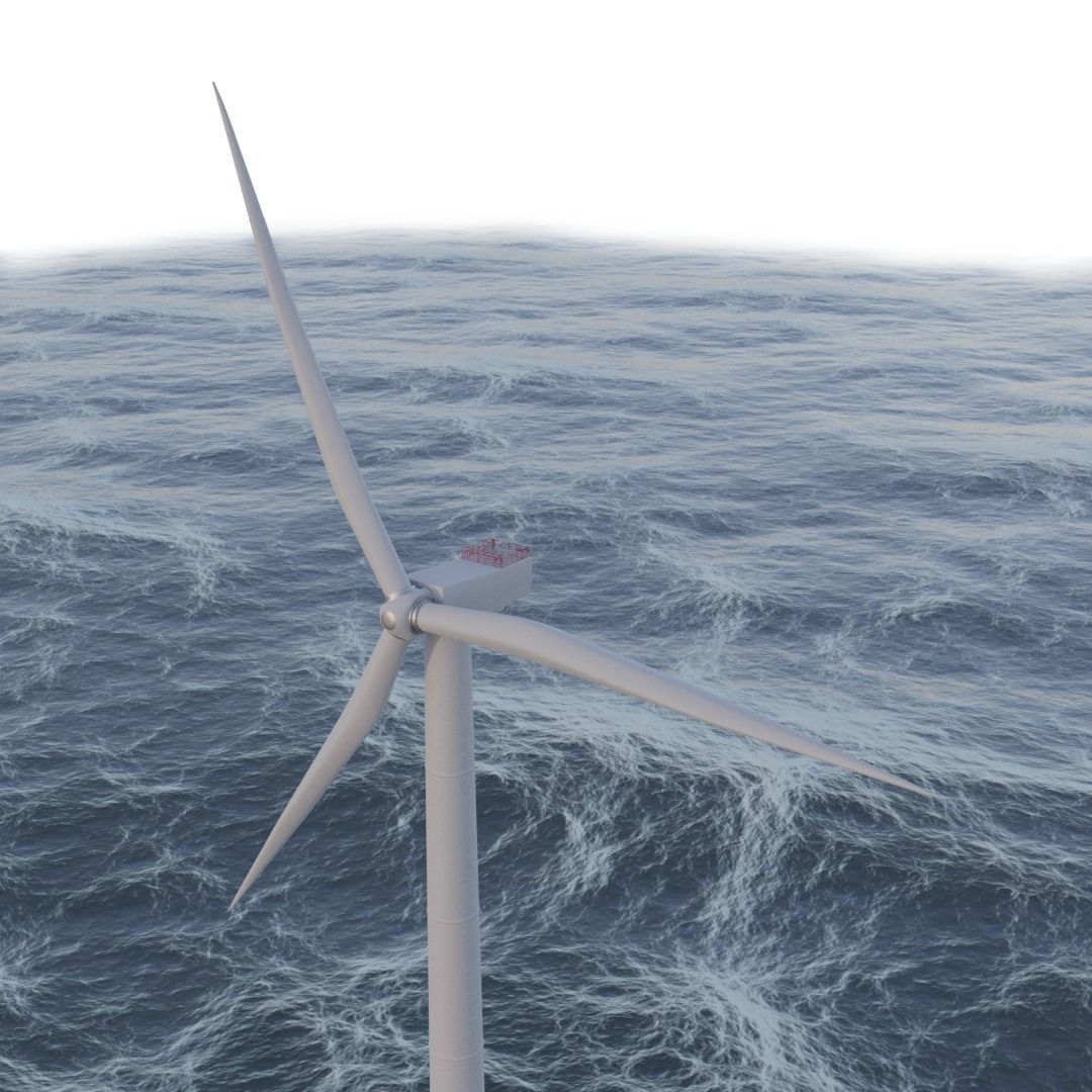 Offshore Turbine Engine Low-poly 3D model_2