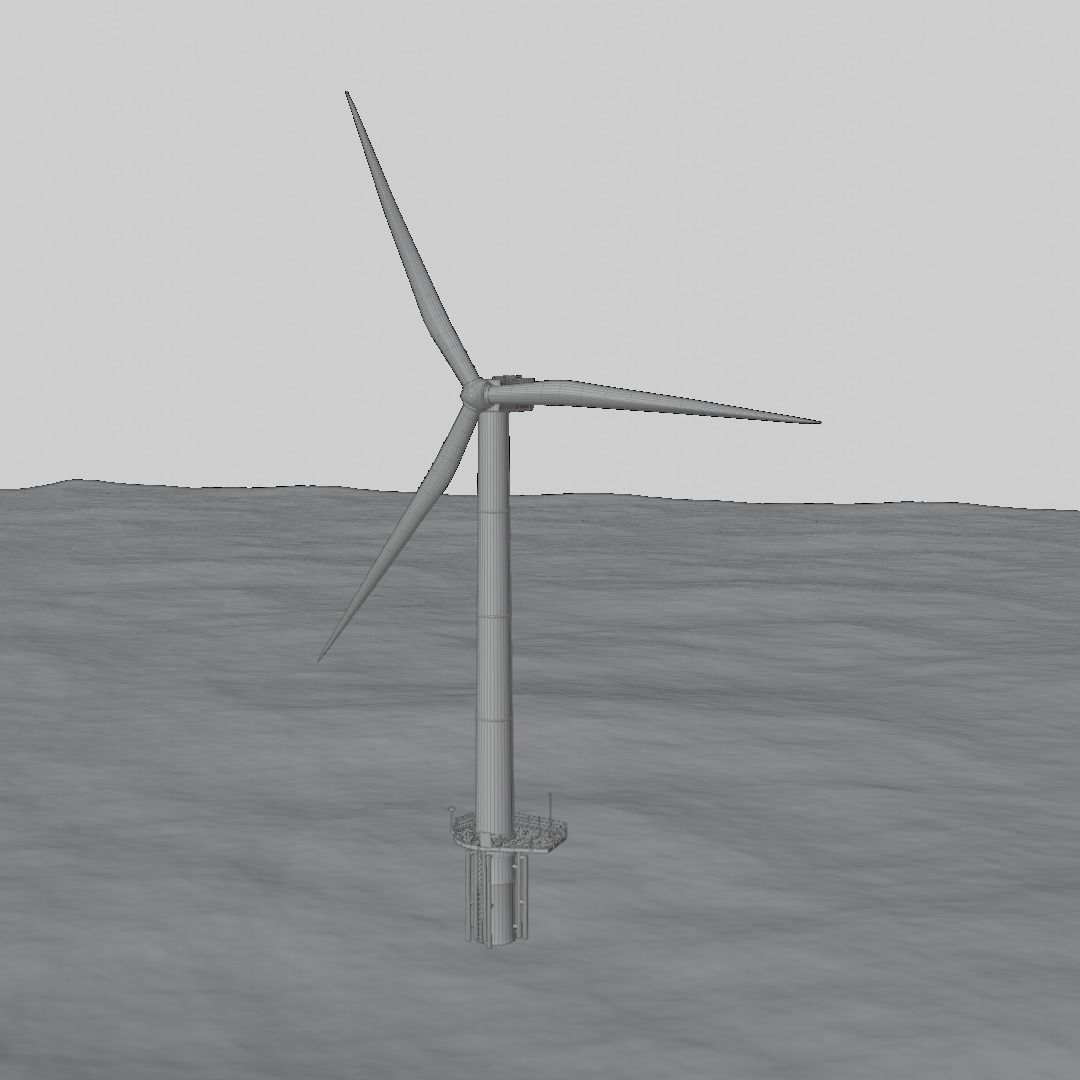 Offshore Turbine Engine Low-poly 3D model_3