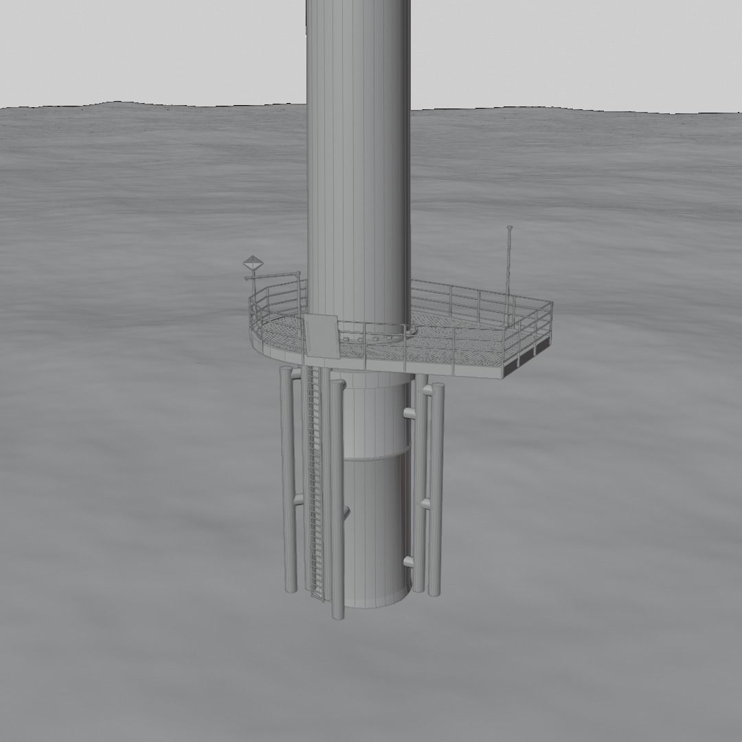 Offshore Turbine Engine Low-poly 3D model_4